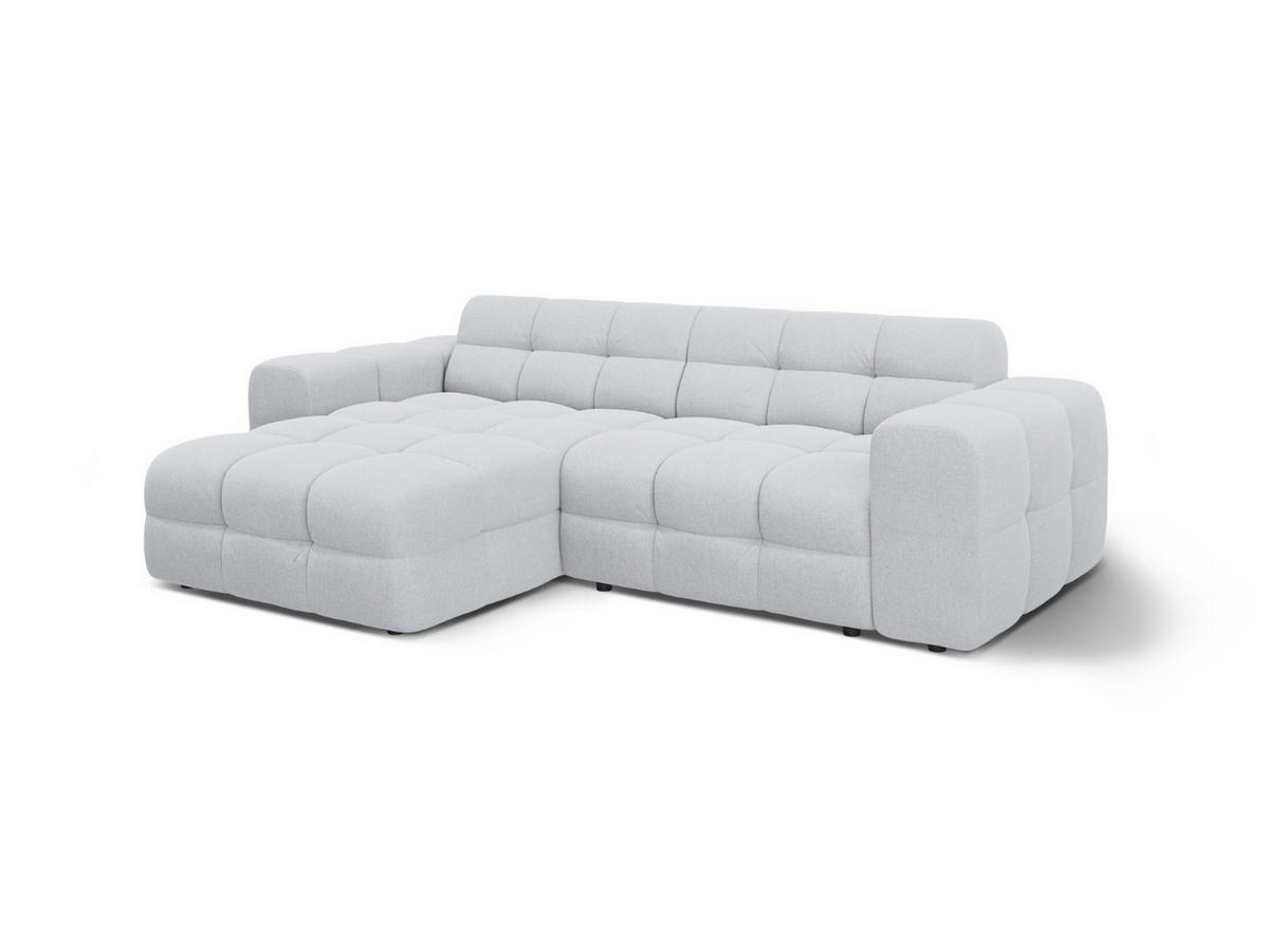 ECKSOFA links Kendal aus strukturiertem Stoff hellgrau 4 Sitzplätze - Hellgrau, Textil (173/256cm) - Micadoni