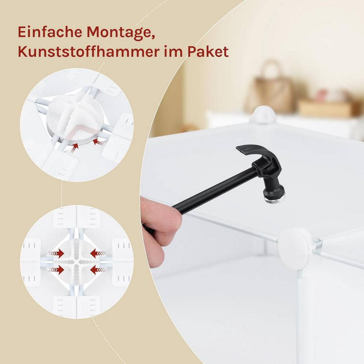 SCHUHREGAL mit 6 Fächern, Weiß - Weiß, Kunststoff/Metall (94/109/35cm) - Woltu