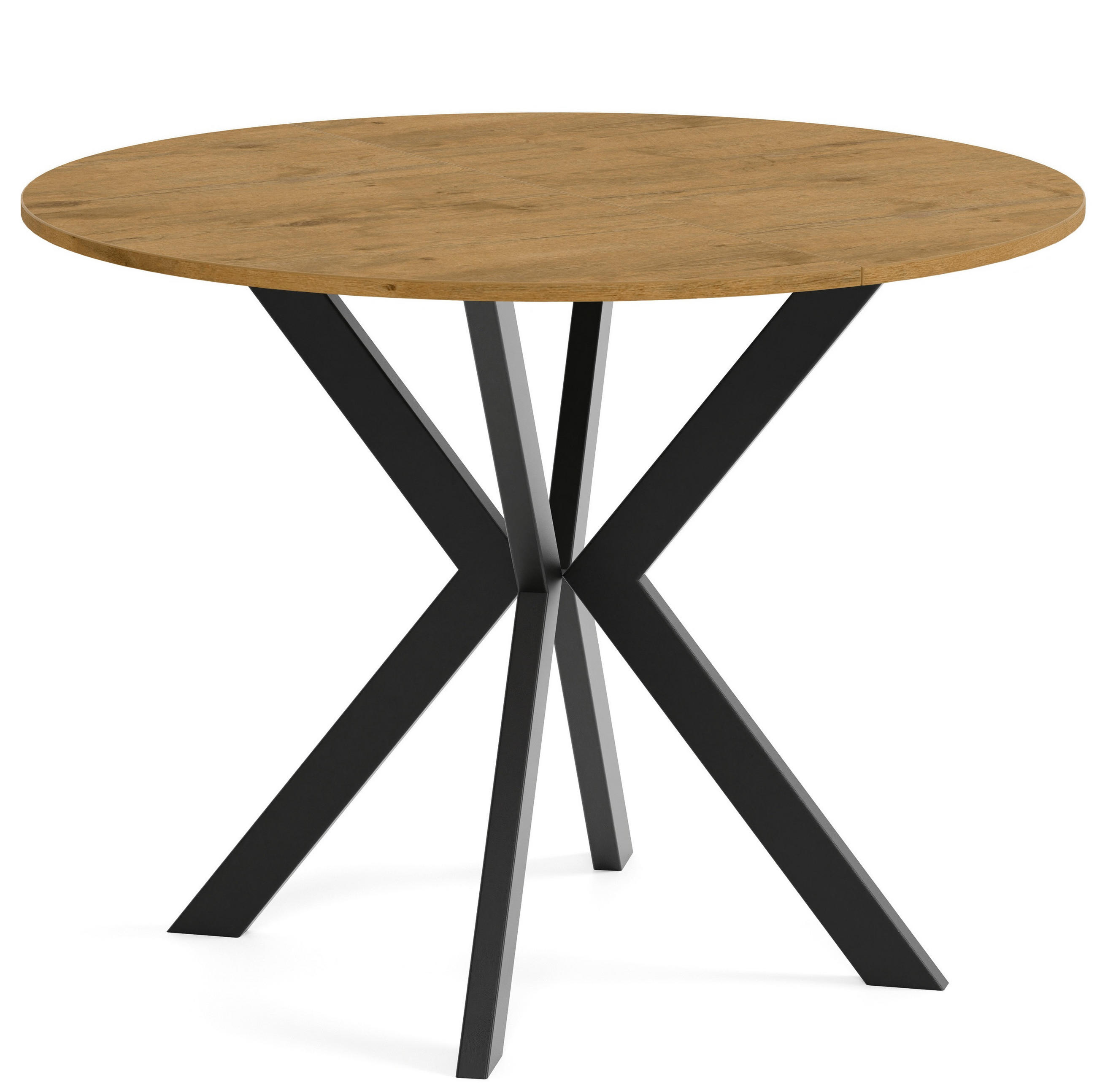 TISCH Schwarz EWA Ausziehbar - Eichefarben/Schwarz, Holzwerkstoff (100/100/76cm) - Sepro Meble