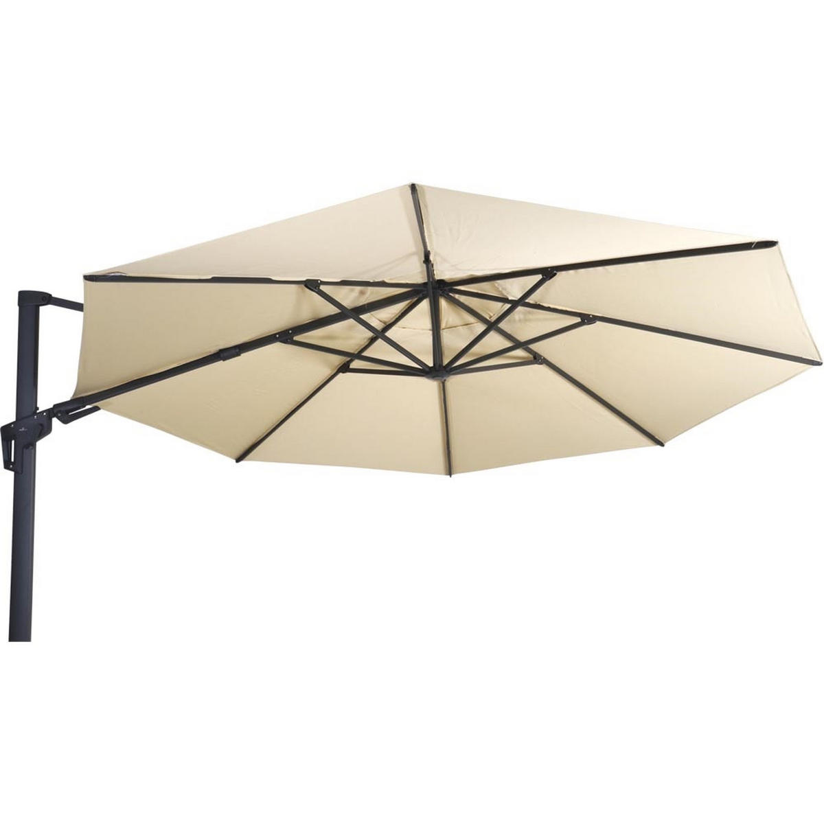 SONNENSCHIRM ZUM AUFKLAPPEN VirgoFlex - Beige - 350/350/ cm - Beige, Textil (350/350cm) - Lesli Living