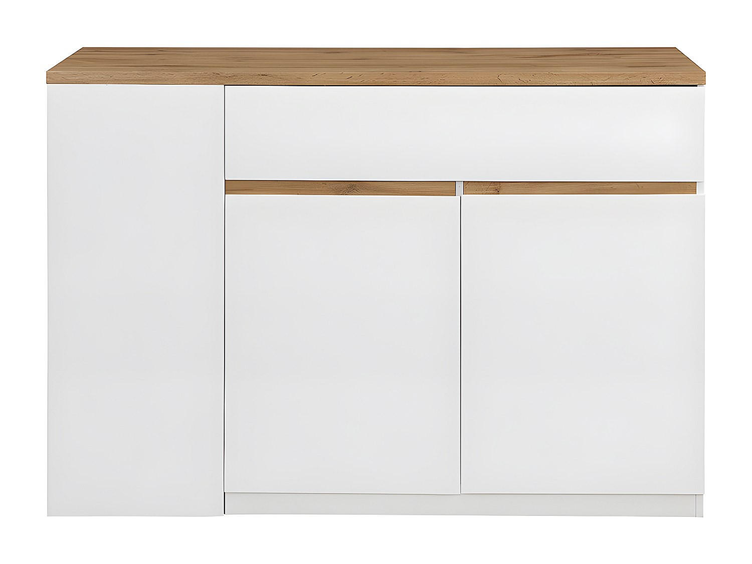KÜCHENINSEL - 4 Personen - Holz, Platte - Naturfarben Hell, Weiß - - Weiß, Holz (130/90/65cm) - Vente-Unique