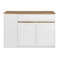 KÜCHENINSEL - 4 Personen - Holz, Platte - Naturfarben Hell, Weiß - - Weiß, Holz (130/90/65cm) - Vente-Unique