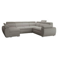 WOHNLANDSCHAFT Boston U, Seite: Links - LC+2P+R+2R - Chromfarben/Greige, Holz/Textil (325/98/260cm) - MIRJAN24