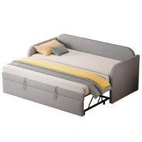 POLSTERBETT 90/190 cm aus Leinenstoff mit Lattenrost, Hellgrau - Hellgrau, Textil (90/190cm) - OKMYHOME