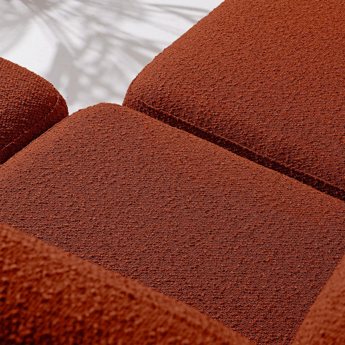 LOUNGESOFA ATREDA links - Orange, Holz/Textil (315/80/150cm) - KONSIMO®
