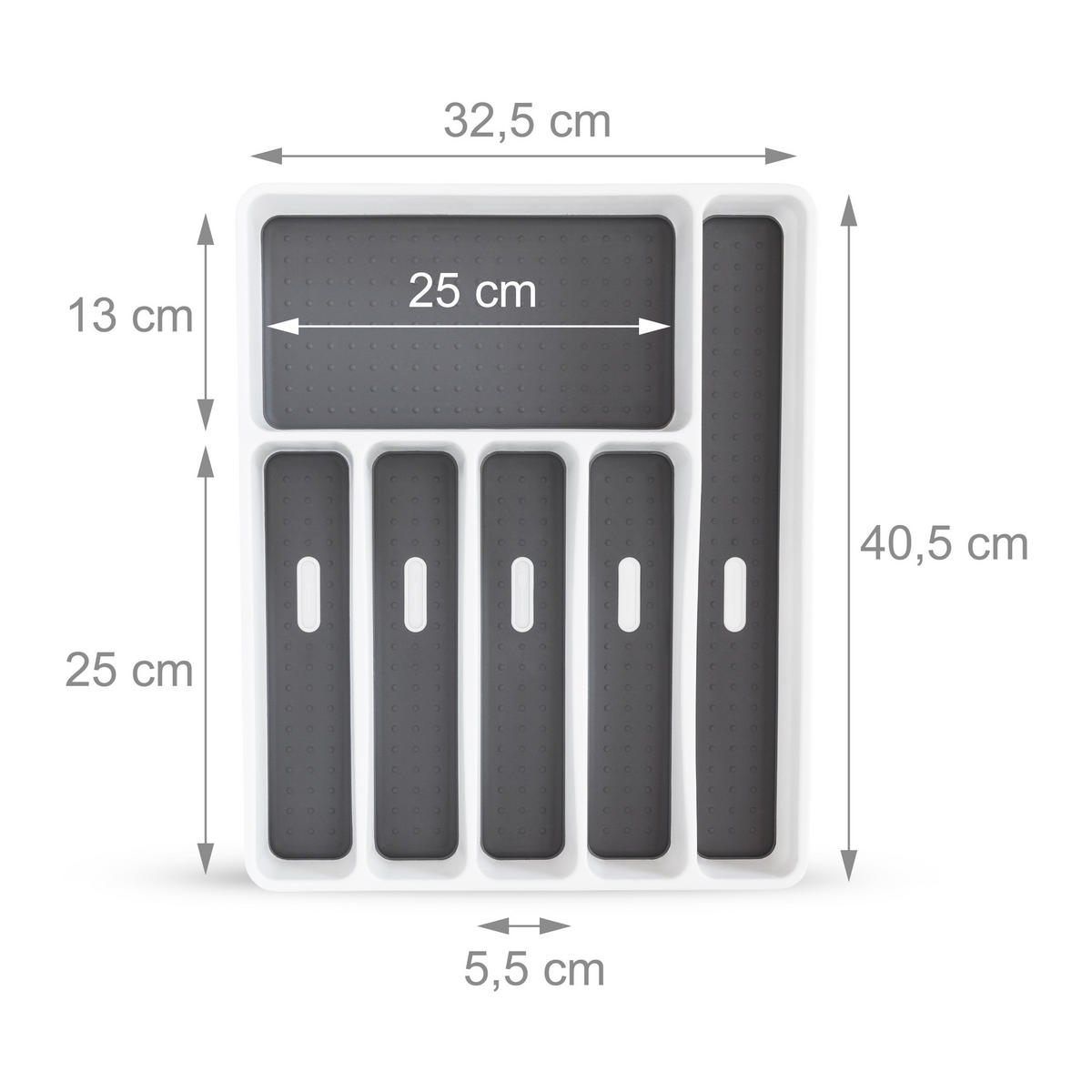 BESTECKKASTEN - Multicolor, Kunststoff (32.5/5/40.5cm) - Relaxdays