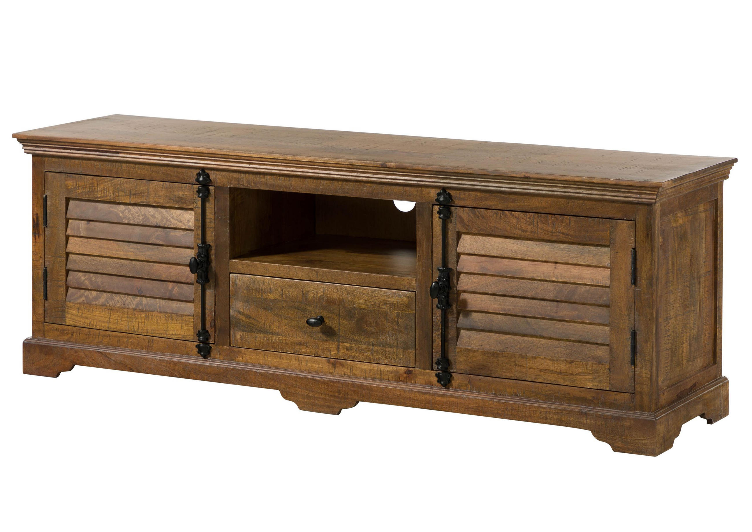 TV-BOARD Mango 170x45x60 dunkelbraun geölt RODEZ #148 - Dunkelbraun, Holz (170/60/45cm) - Massivmoebel24