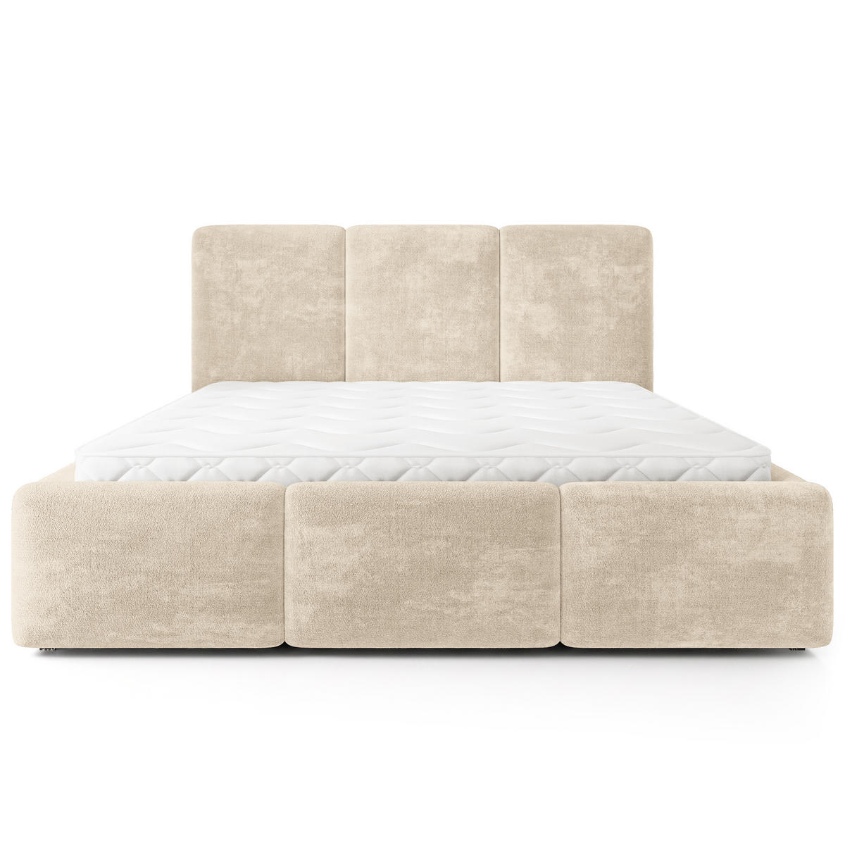 POLSTERBETT MORENA LM 160x200 cm mit Bettkästen - Creme - Creme, Holz (160/200cm) - MASSENO