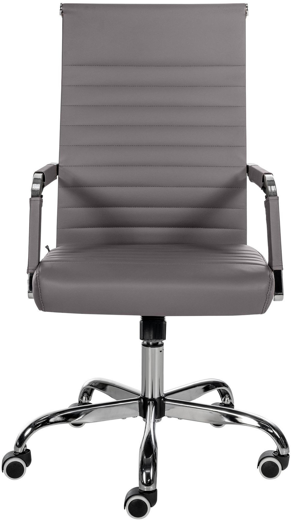 DREHSTUHL Lederlook grau - Grau, Textil/Metall (51/98/63cm) - CLP