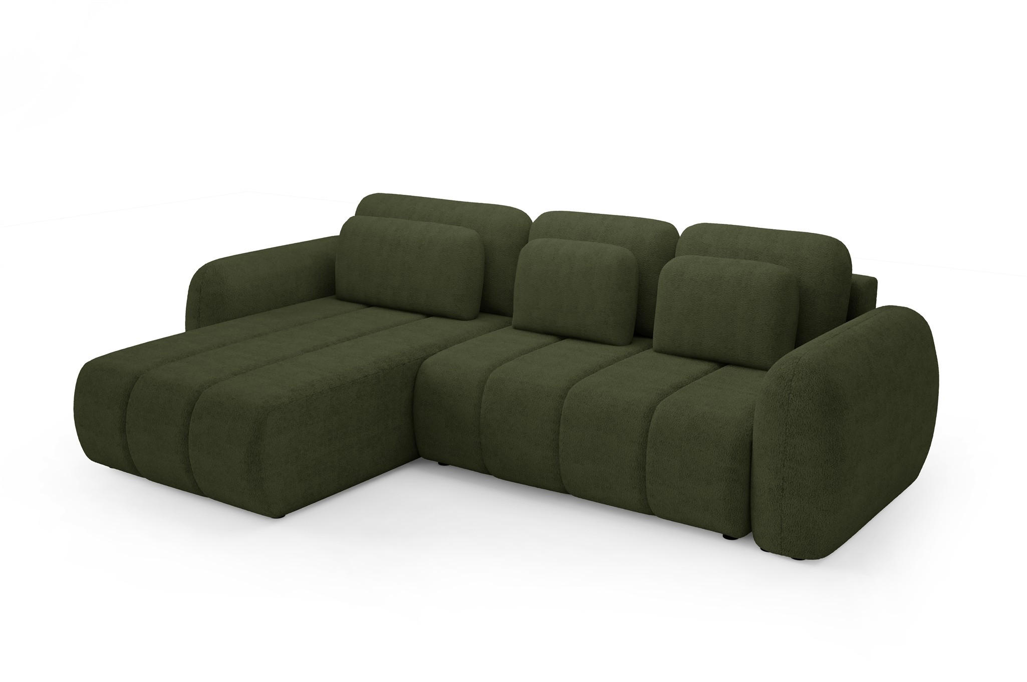 ECKSOFA Caria Mit Schlaffunktion - Grün, Holzwerkstoff/Textil (304/190cm) - Fun Möbel