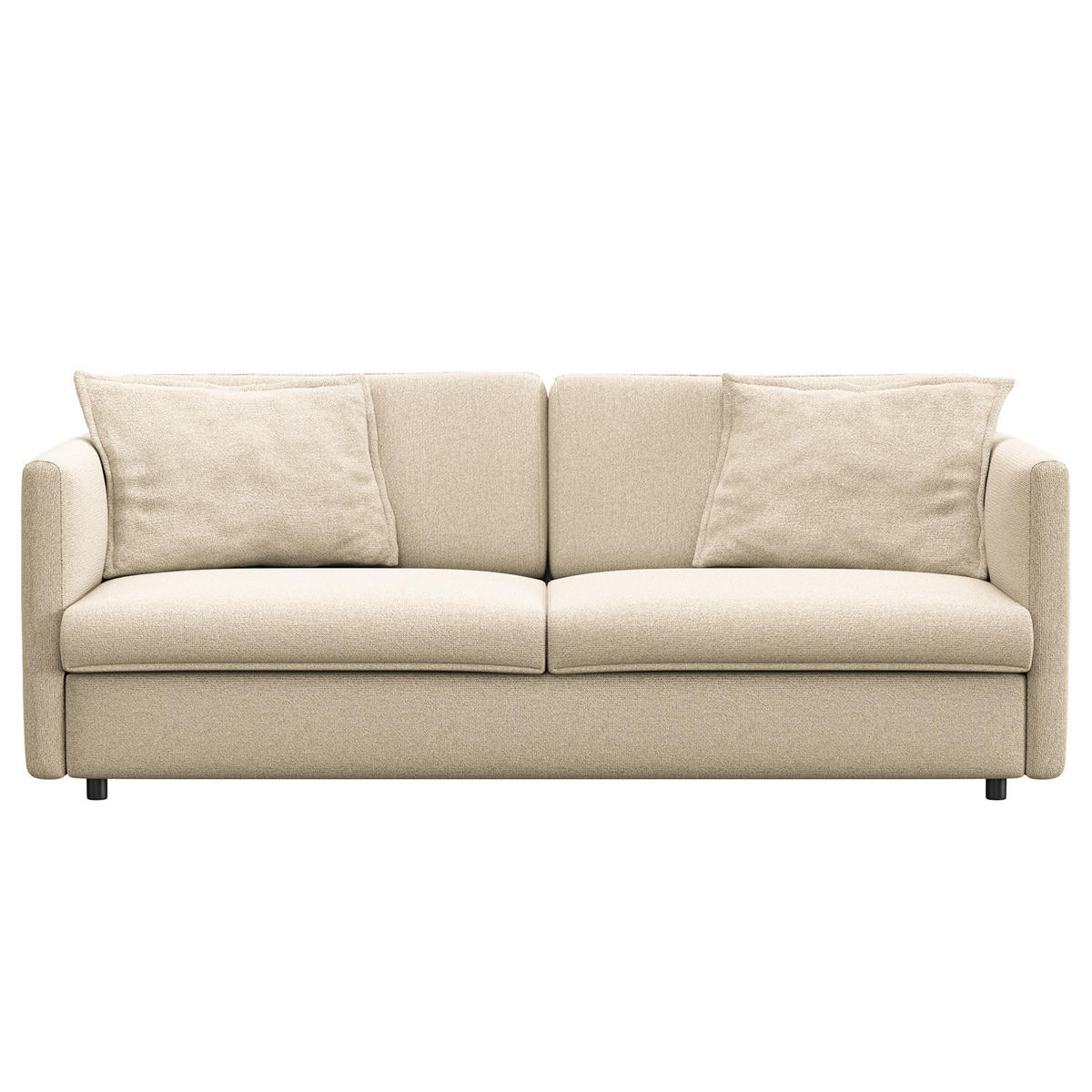 3-SITZER SOFA - Creme/Schwarz, Kunststoff/Textil (219/84/117cm) - home24