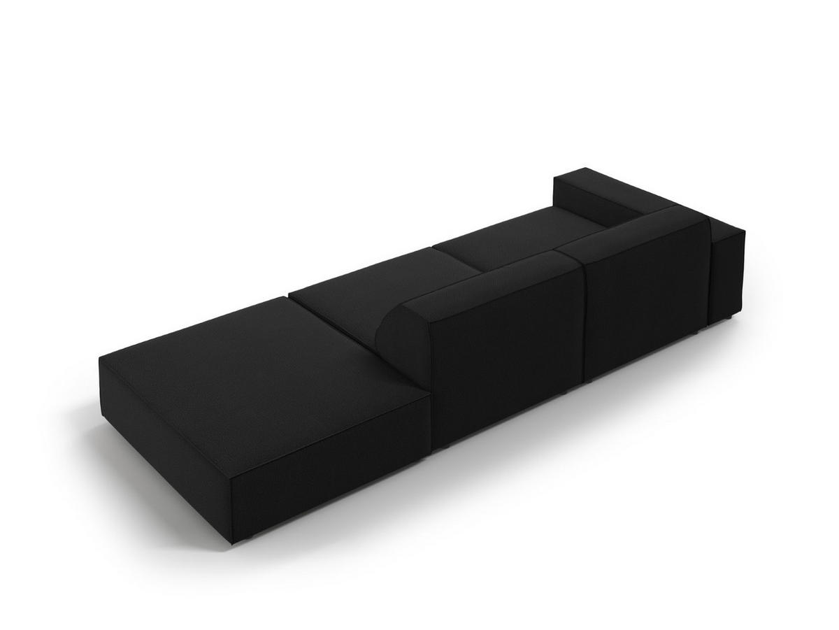 SOFA Jodie aus strukturiertem Stoff schwarz 3 Sitzplätze - Schwarz, Textil (102/70/262cm) - Micadoni