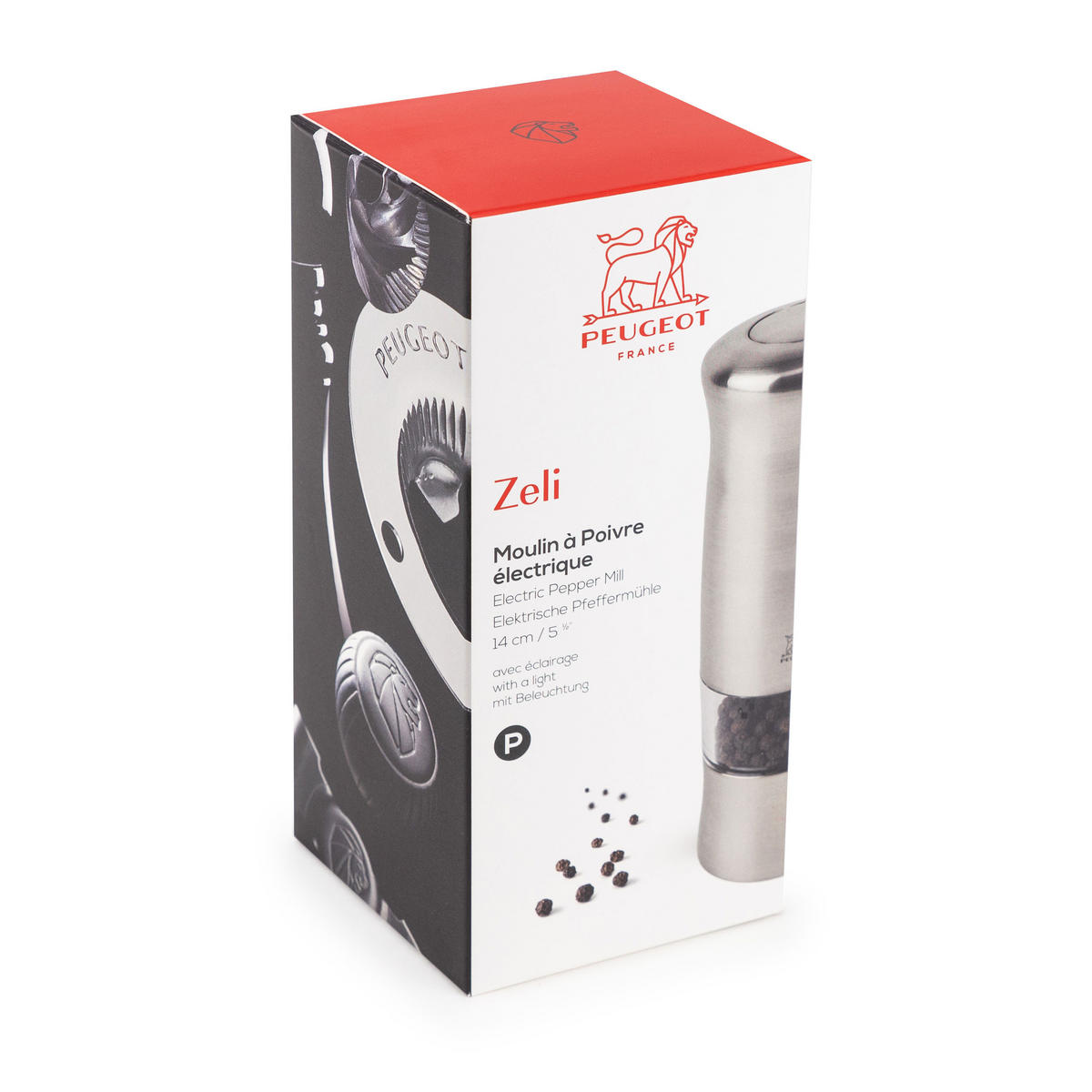 PFEFFERMÜHLE Elektrisch Zeli 14cm Kunststoff Stahlmahlwerk - Grau, Kunststoff (5.6/14/5.6cm) - PEUGEOT