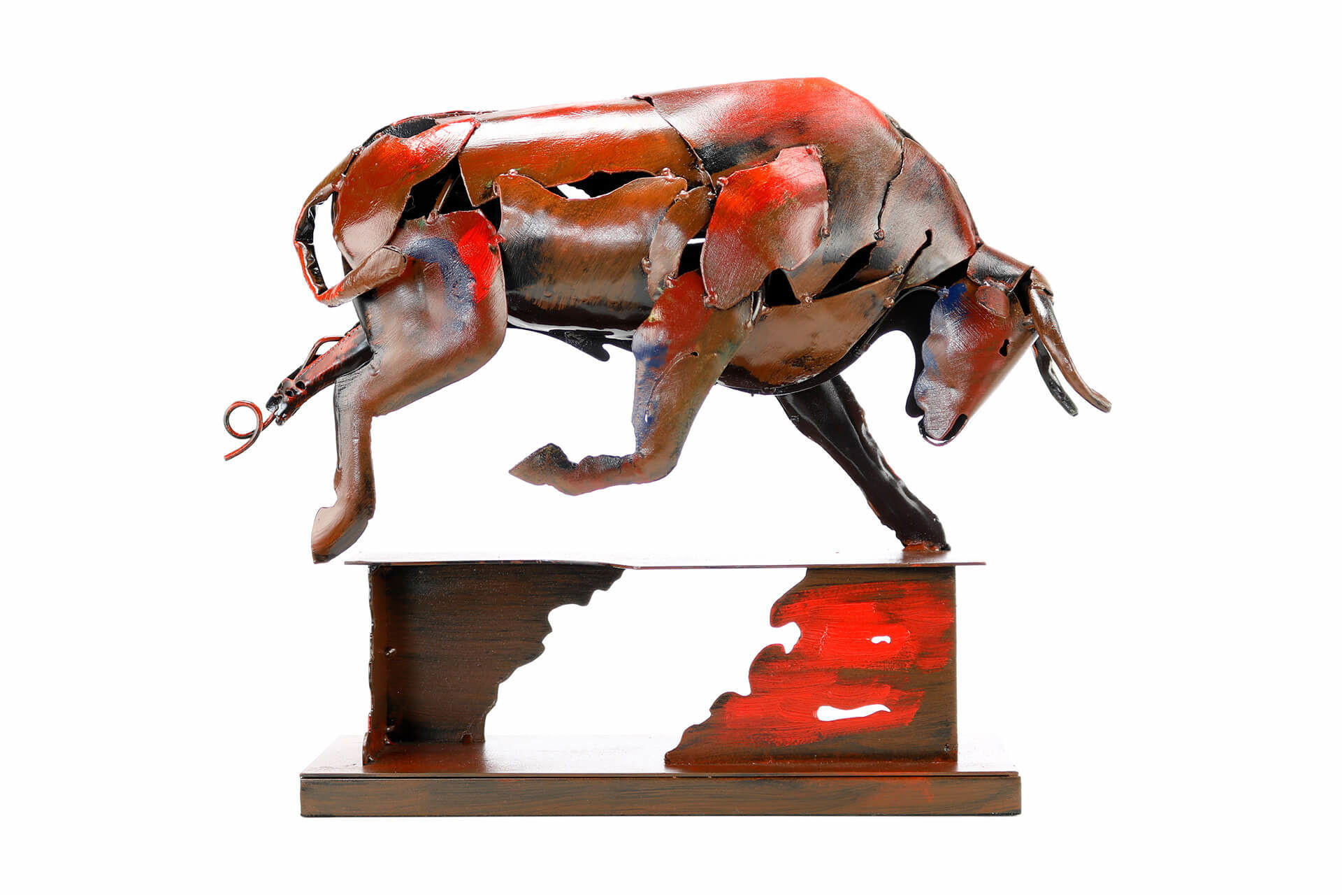 METALLSKULPTUR Rot 39/48 cm - Rot, Metall (2.9/48/12cm) - KUNSTLOFT