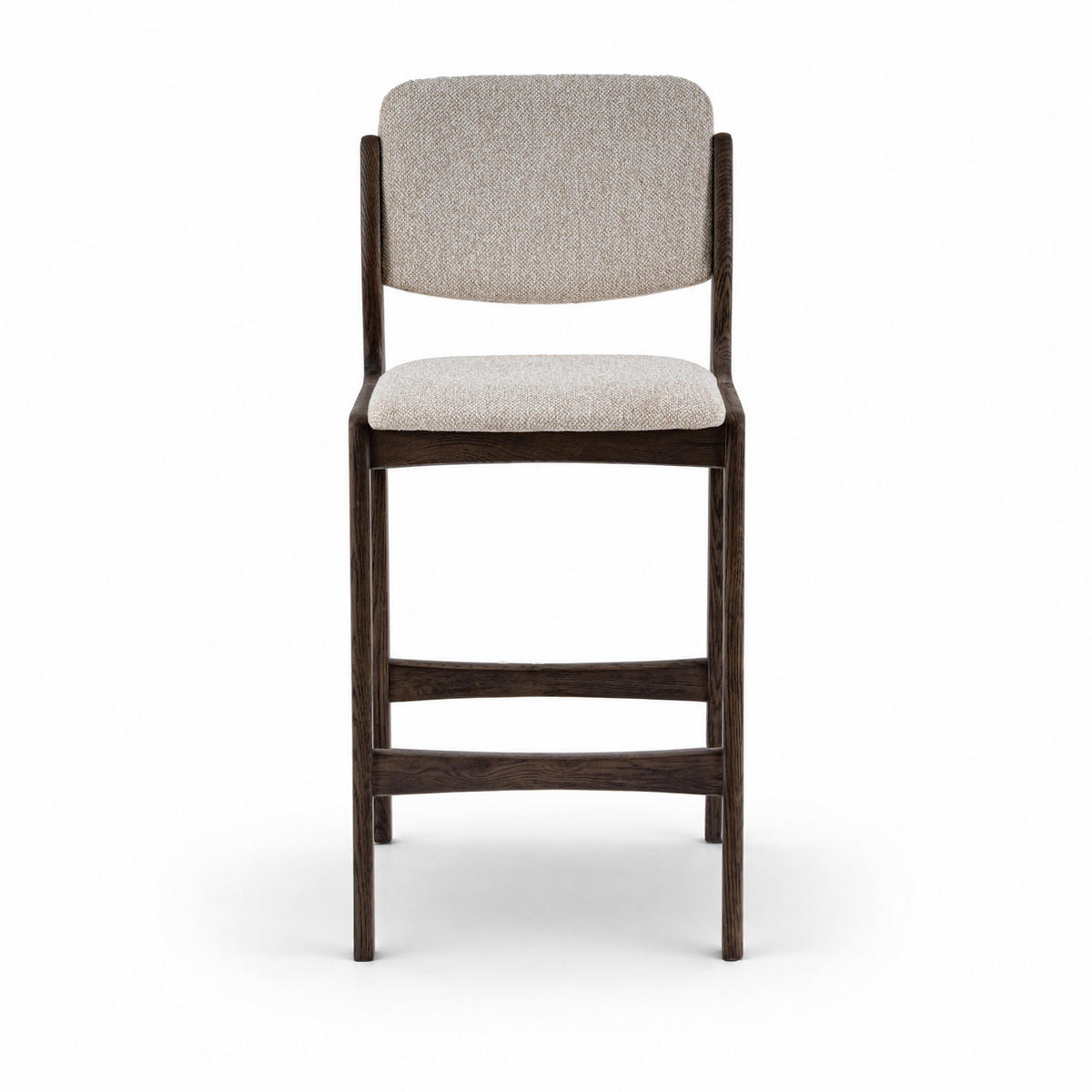 BARHOCKER Oslo, Eiche Espresso, Stoff Beige - Braun, Holz (50/101.2/43cm) - WOODEK