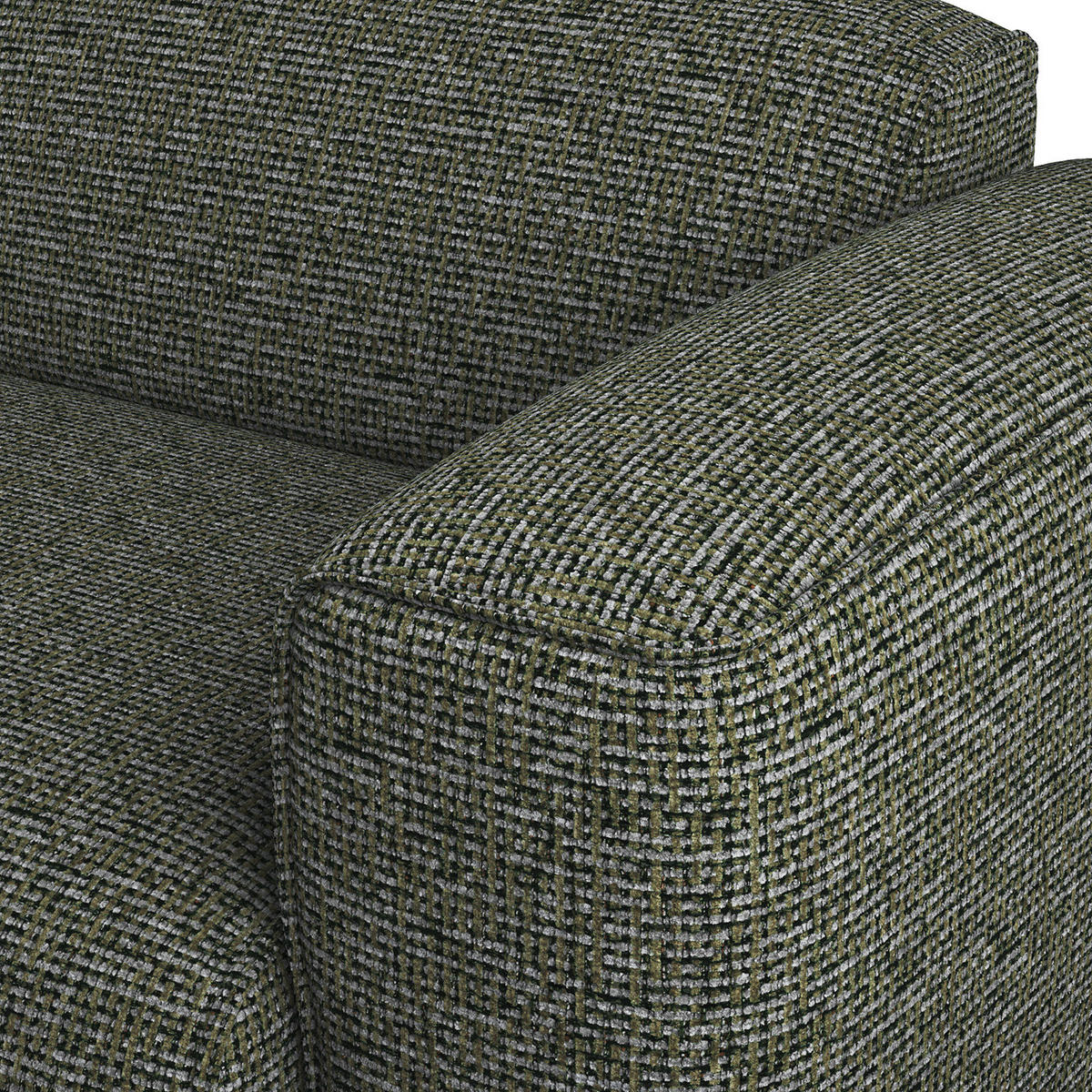 ECKSOFA mit Rundecke - Schwarz/Grün, Kunststoff/Textil (325/260cm) - home24