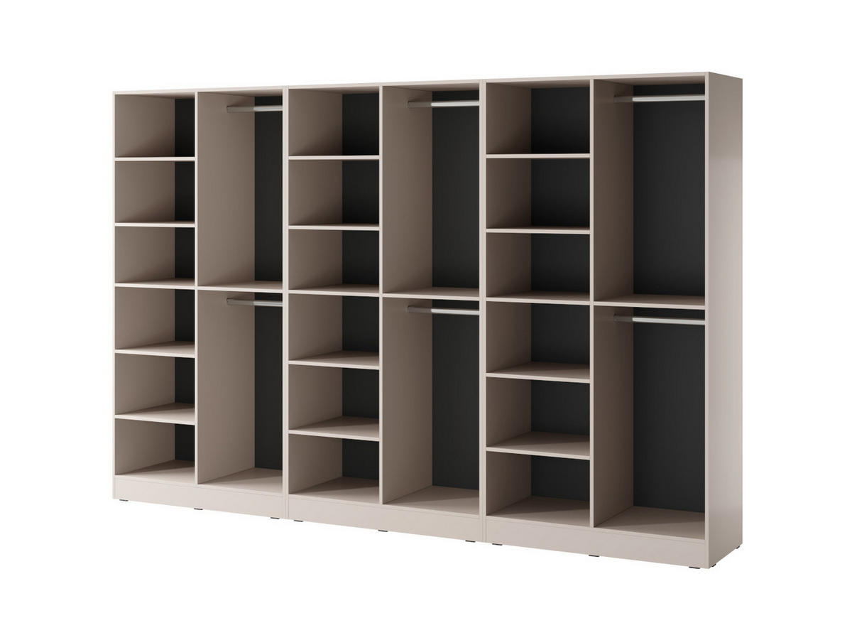 DREHTÜRENSCHRANK ATELIO 303/200/51 cm Modern Kleiderschrank 6-türig Kaschmir - Kaschmir, Holzwerkstoff (303/200/51cm) - MASSENO