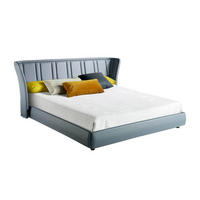 BETT Grau Stahl 227/235/107 cm - Edelstahlfarben/Grau, Leder (180/200cm) - ANGEL CERDA
