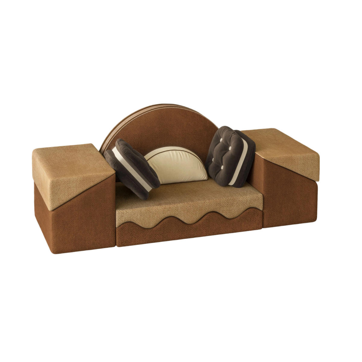 GAMING-SOFA - Braun, Textil (70/70/186cm) - Vercart