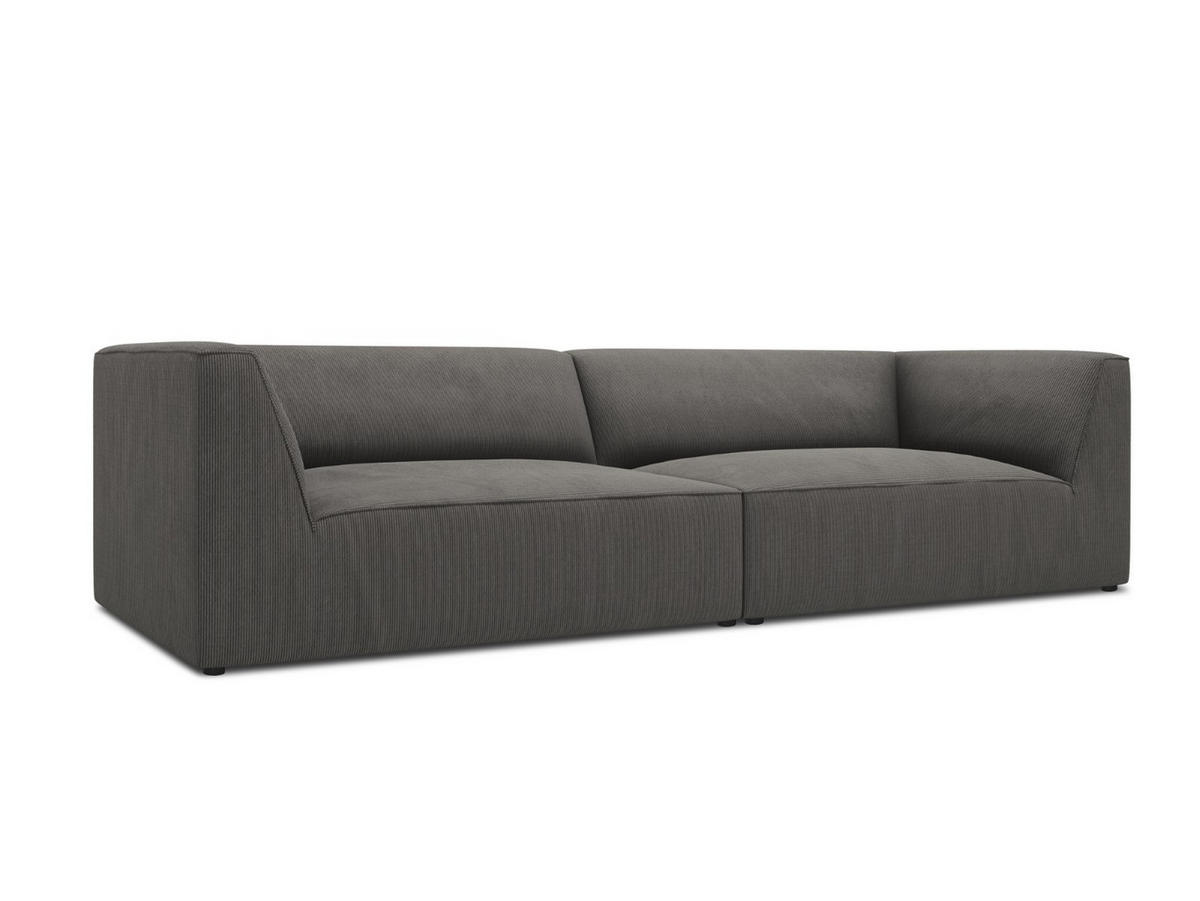 SOFA Ruby aus Cord dunkelgrau 4 Sitzplätze - Dunkelgrau, Textil (93/69/302cm) - Micadoni