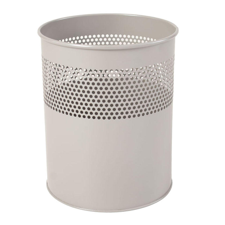 PAPIERKORB halbperfortiert Aus Metall 15 Liter 32x26 cm AlumInium - Silberfarben, Metall (26/32/26cm) - PROREGAL