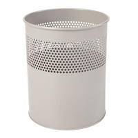 PAPIERKORB halbperfortiert Aus Metall 15 Liter 32x26 cm AlumInium - Silberfarben, Metall (26/32/26cm) - PROREGAL