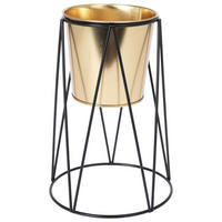 BLUMENTOPF mit Ständer - Goldfarben, Metall (16/22cm) - Home Styling Collection