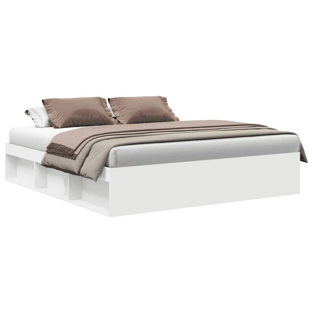 BETTGESTELL Weiß 200x200 cm - Weiß, Holzwerkstoff - furnicato