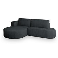 ECKSOFA CORTIO P L-S Graphitfarben Kordstoff mit Schlaffunktion - Graphitfarben, Holz (265/174cm) - MASSENO