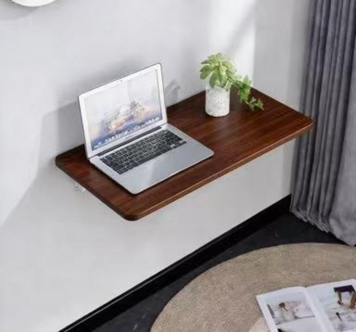 WANDKLAPPTISCH aus MDF in Walnussoptik – platzsparend und hochklappbar - Walnussfarben, Holzwerkstoff (56/18.5/114cm) - BEAOK