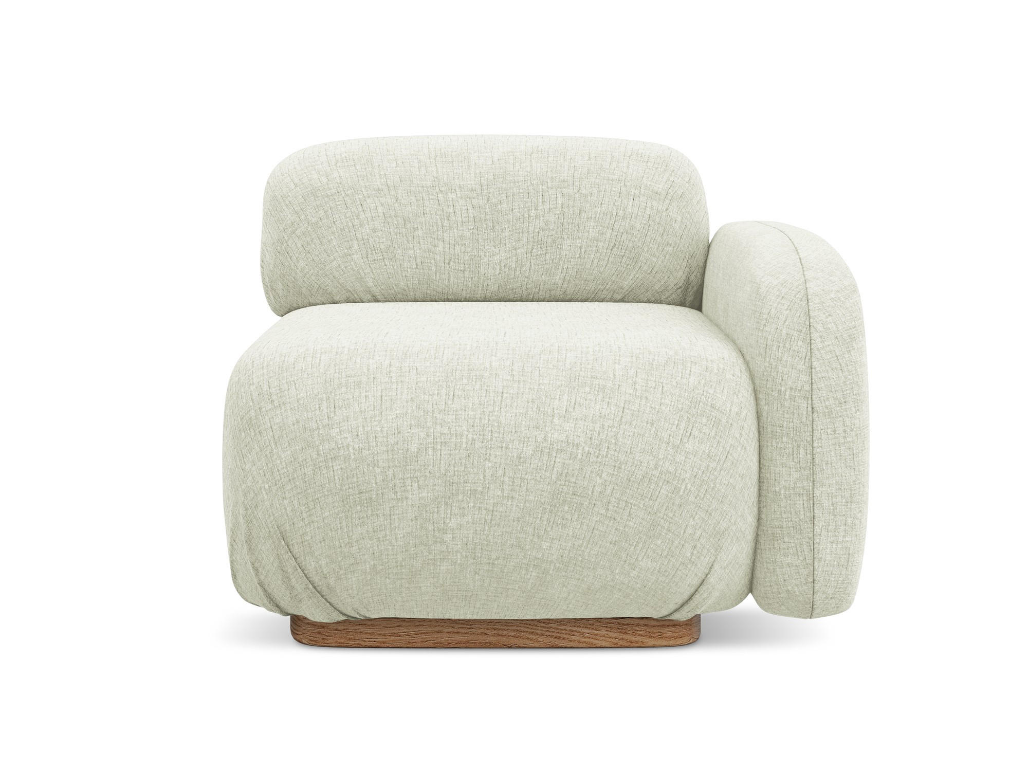 SOFAELEMENT Rechts Chenille Stoff Weiß - Weiß/Braun, Holz/Textil (95/73/95cm) - Makamii