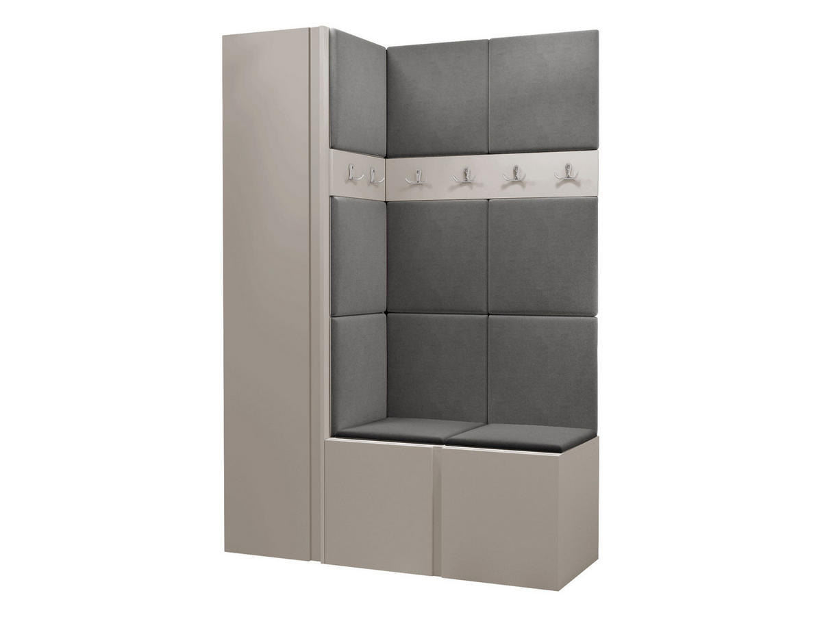 GARDEROBEN-SET Orion IX - Kaschmir/Grau, Holzwerkstoff/Kunststoff (124/186/46cm) - MIRJAN24