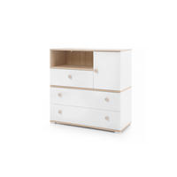 KINDERKOMMODE OKTAVIA 04 90/40/90 in Weiß Matt / Eiche - Eichefarben/Weiß, Holzwerkstoff (90/90/40cm) - Deine Möbel 24
