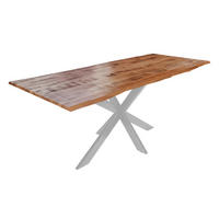 ESSTISCH DORA U - Beige/Silberfarben, Holz (100/200/77cm) - SAM