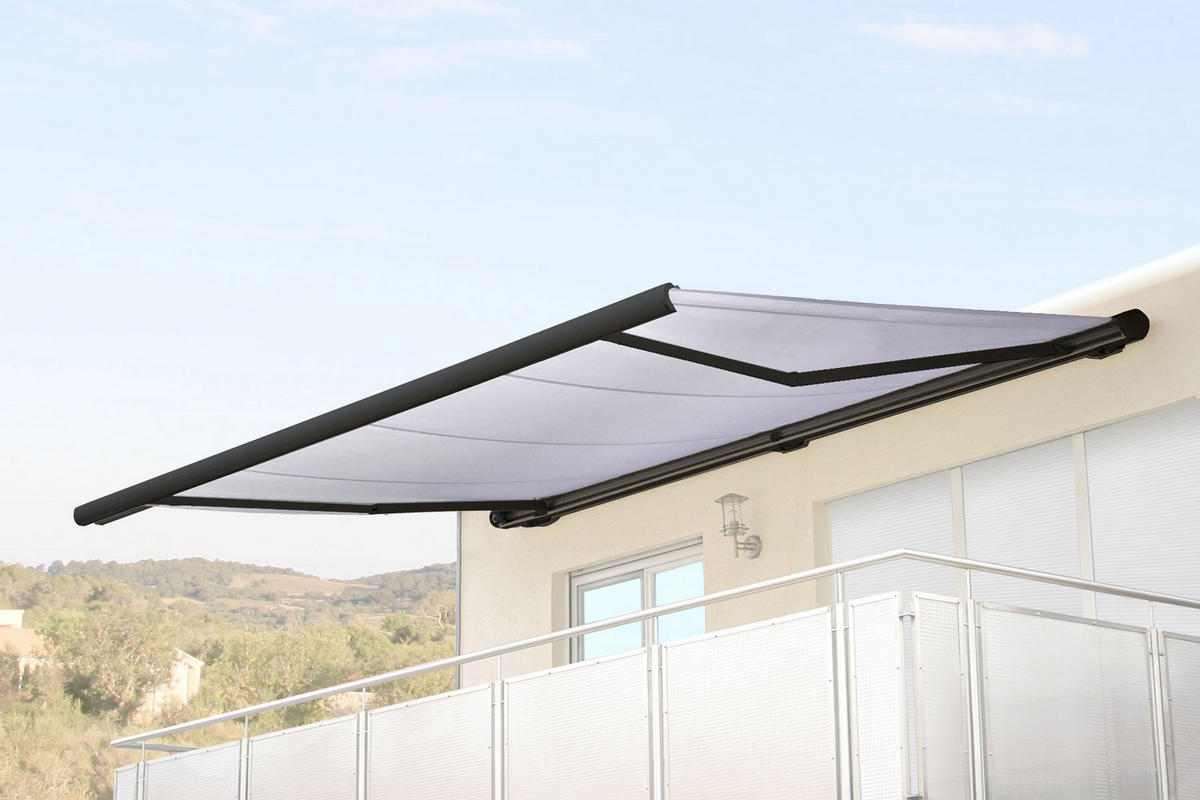 ELEKTRISCHE KASSETTENMARKISE Cremeweiß, Anthrazit - Anthrazit/Weiß, Textil (600/16/300cm) - MCW