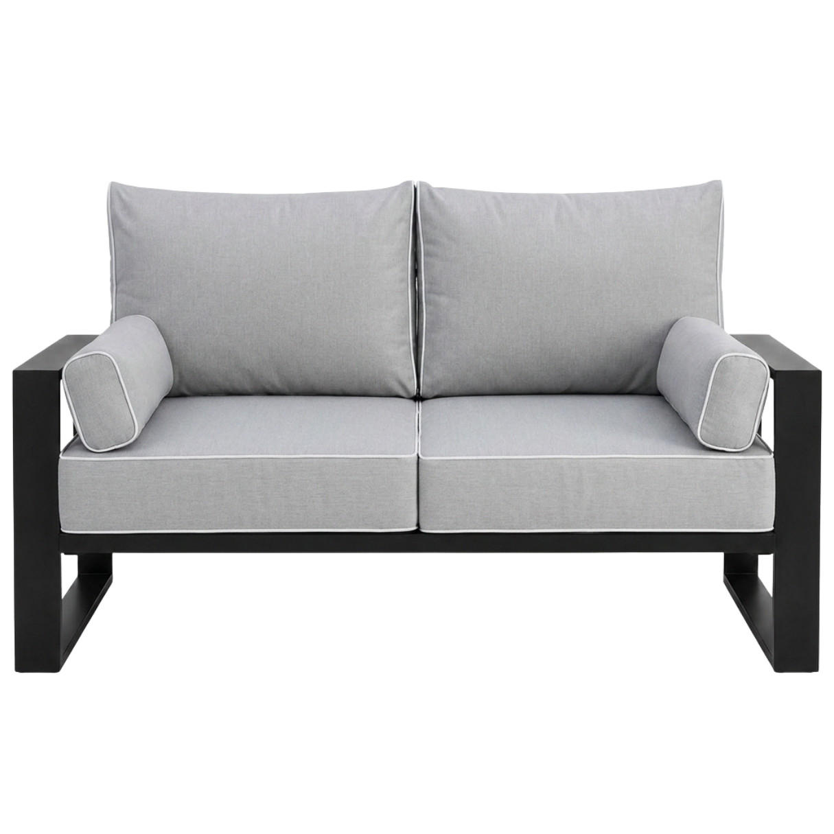 Beautysofa RELAXAČNÍ pohovka Verdino 2místná s kovovým rámem 150 cm, šedobéžová