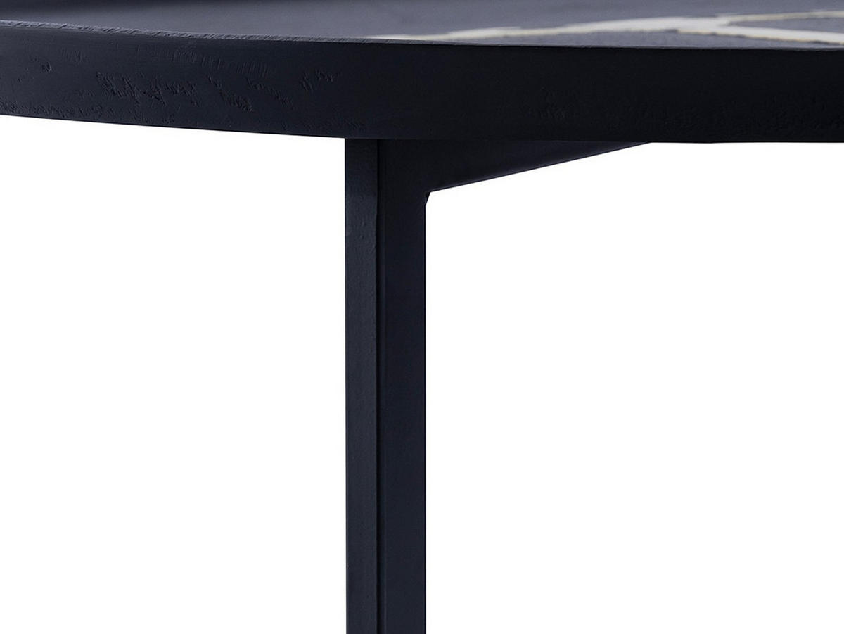 COUCHTISCH-SET - Metall - Schwarz & Goldfarben - ADALINA - Schwarz, Metall (72/72/44cm) - Vente-Unique