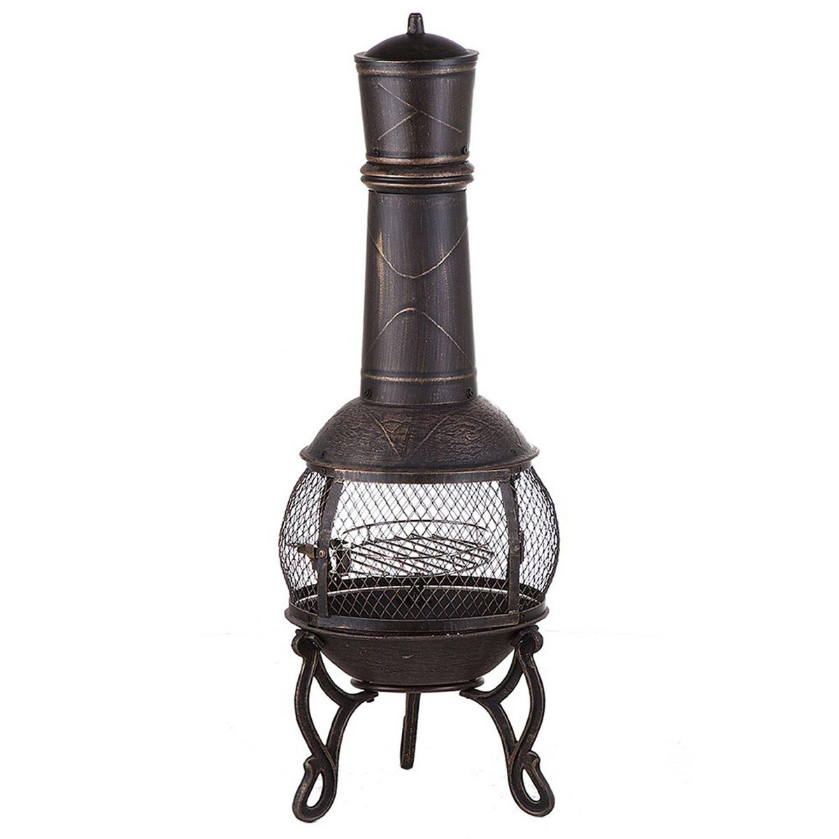 FEUERSTELLE Messing Stahl Tacora - Messingfarben/Goldfarben, Metall (37/105/37cm)