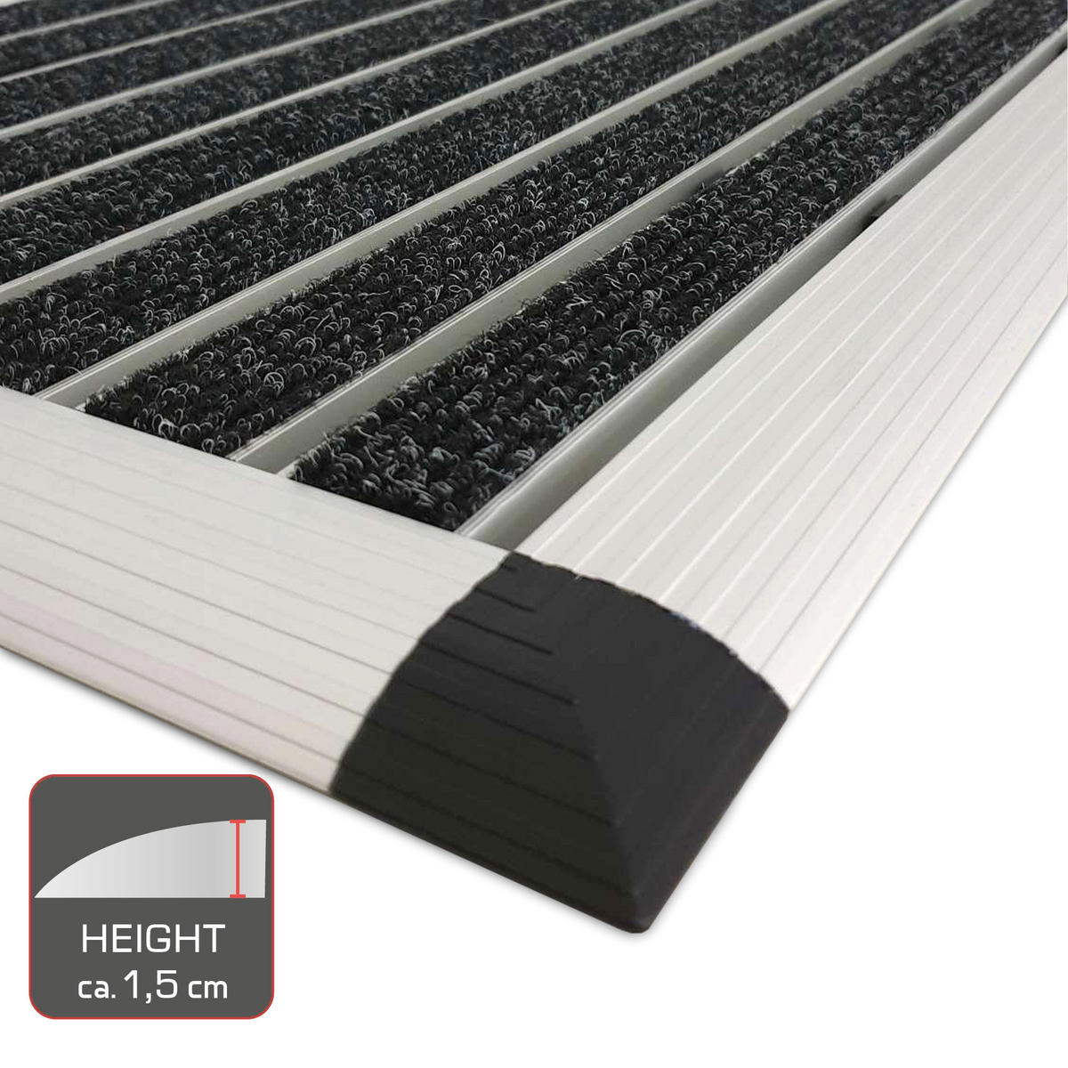 ALU-FUSSMATTE AluGant - Silberfarben, Metall (60/40cm) - BoMoe