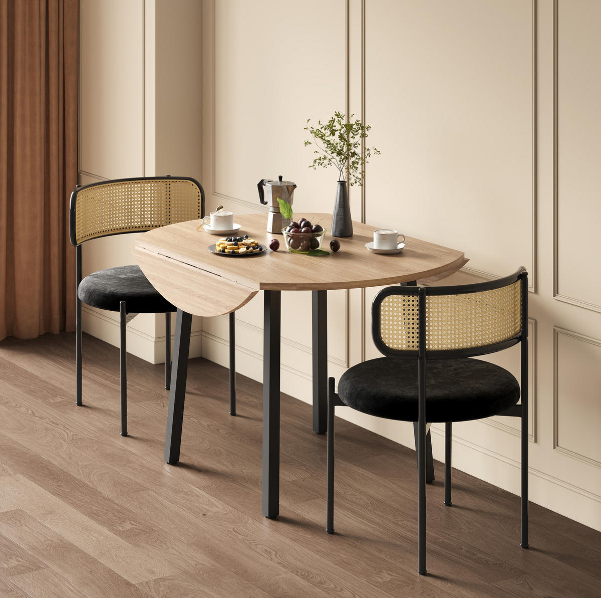 ESSTISCH 100/100 cm mit beidseitig klappbarer Tischplatte, platzsparend für 2-4 Personen, Eichefarben - Eichefarben, Holzwerkstoff (100/100/75cm) - Redom