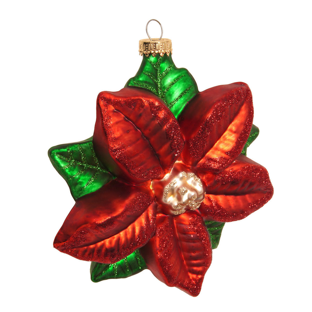 CHRISTBAUMSCHMUCK Weihnachtsstern Rot 11cm (Glas / 1 Stk.) - Rot, Glas (6/11/11cm) - Krebs Glas Lauscha