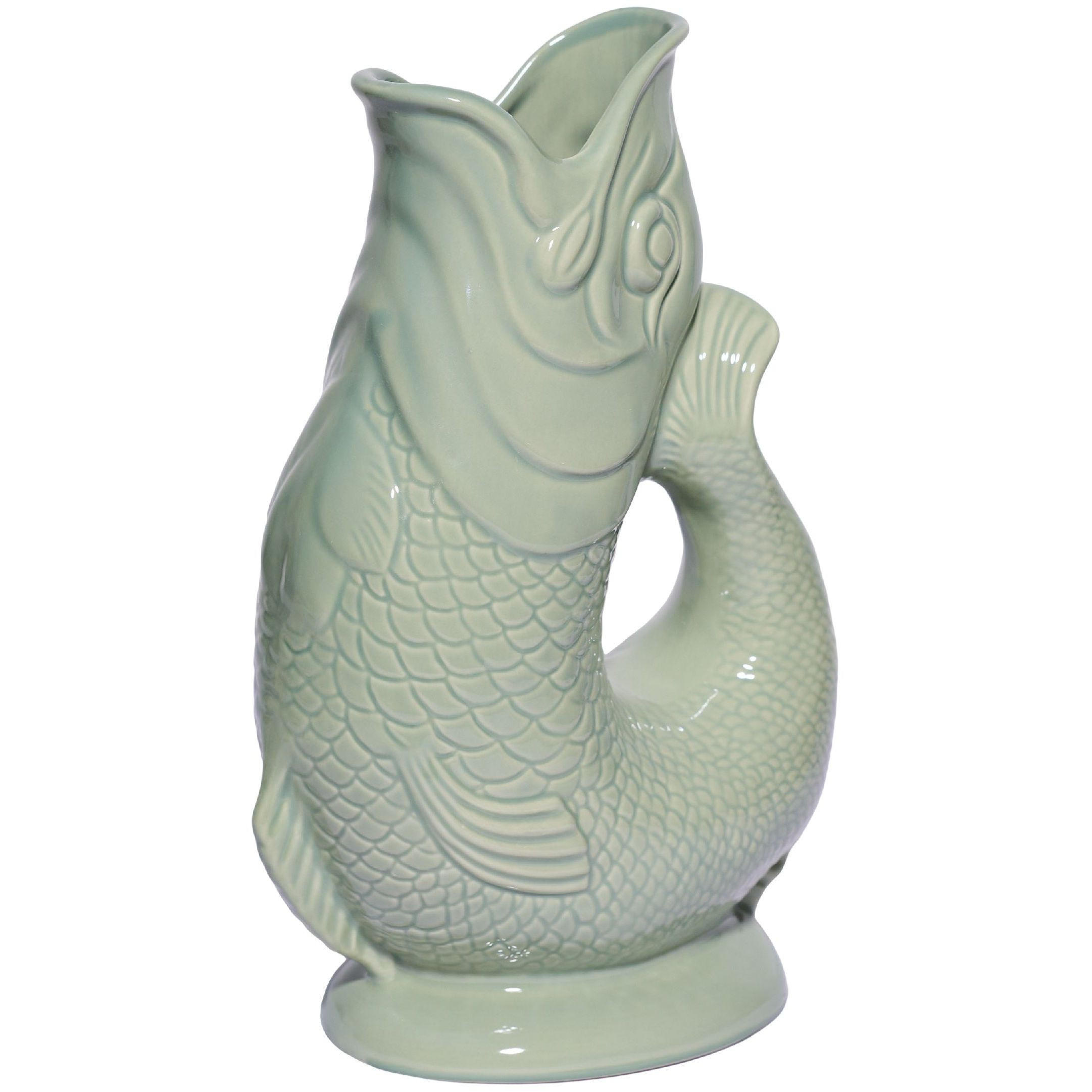 KARAFFE mit „Gluck-Gluck“-Geräusch 27,5/17/9,5 cm - Salbeigrün, Keramik (1.2L) - Gluckigluck