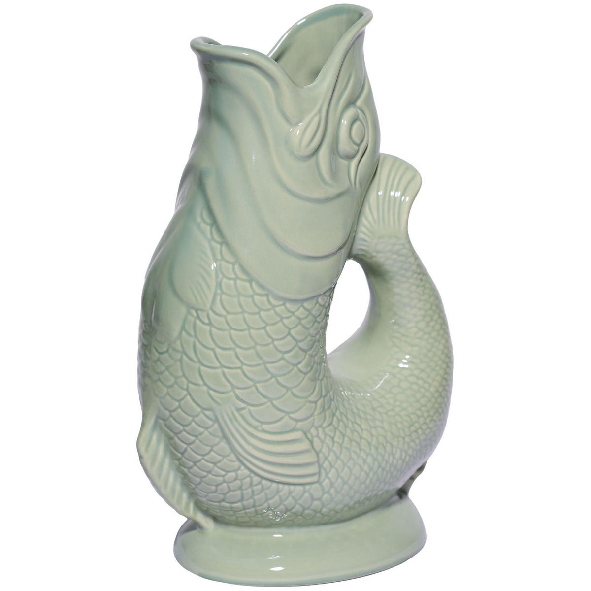 KARAFFE mit „Gluck-Gluck“-Geräusch 27,5/17/9,5 cm - Salbeigrün, Keramik (1.2L) - Gluckigluck