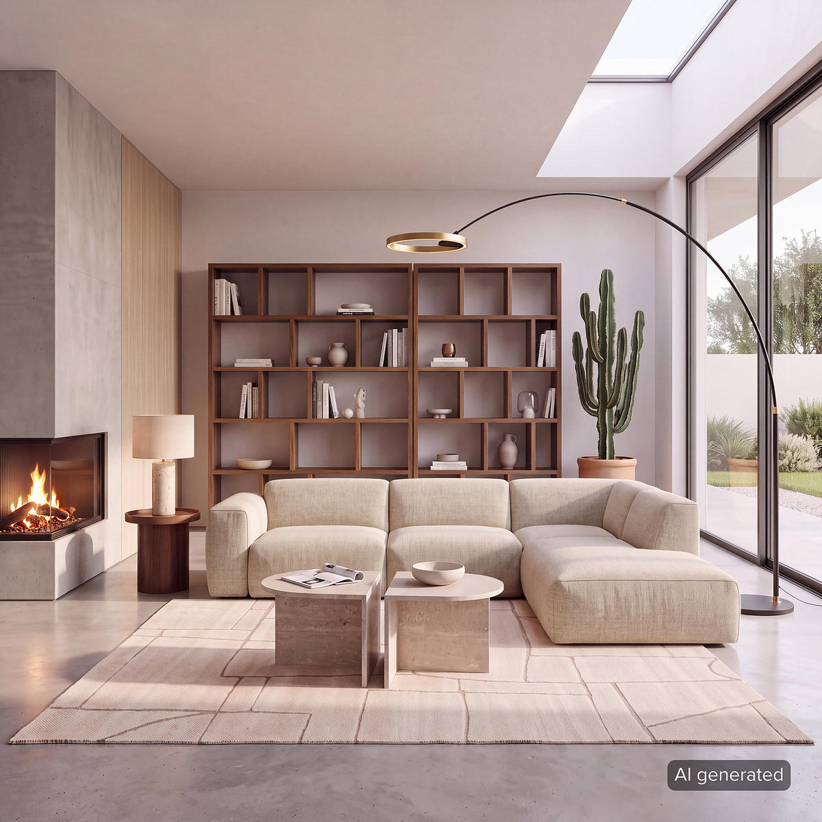 3-SITZER ECKSOFA mit Recamiere - Beige/Schwarz, Kunststoff/Textil (295/231cm) - home24