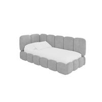 EINZELLBETT Jugendbett mit Bettkasten, Rechts - AVRY 100x200 Grau - Silberfarben/Grau, Holzwerkstoff/Textil (100/200cm) - ALTDECOR