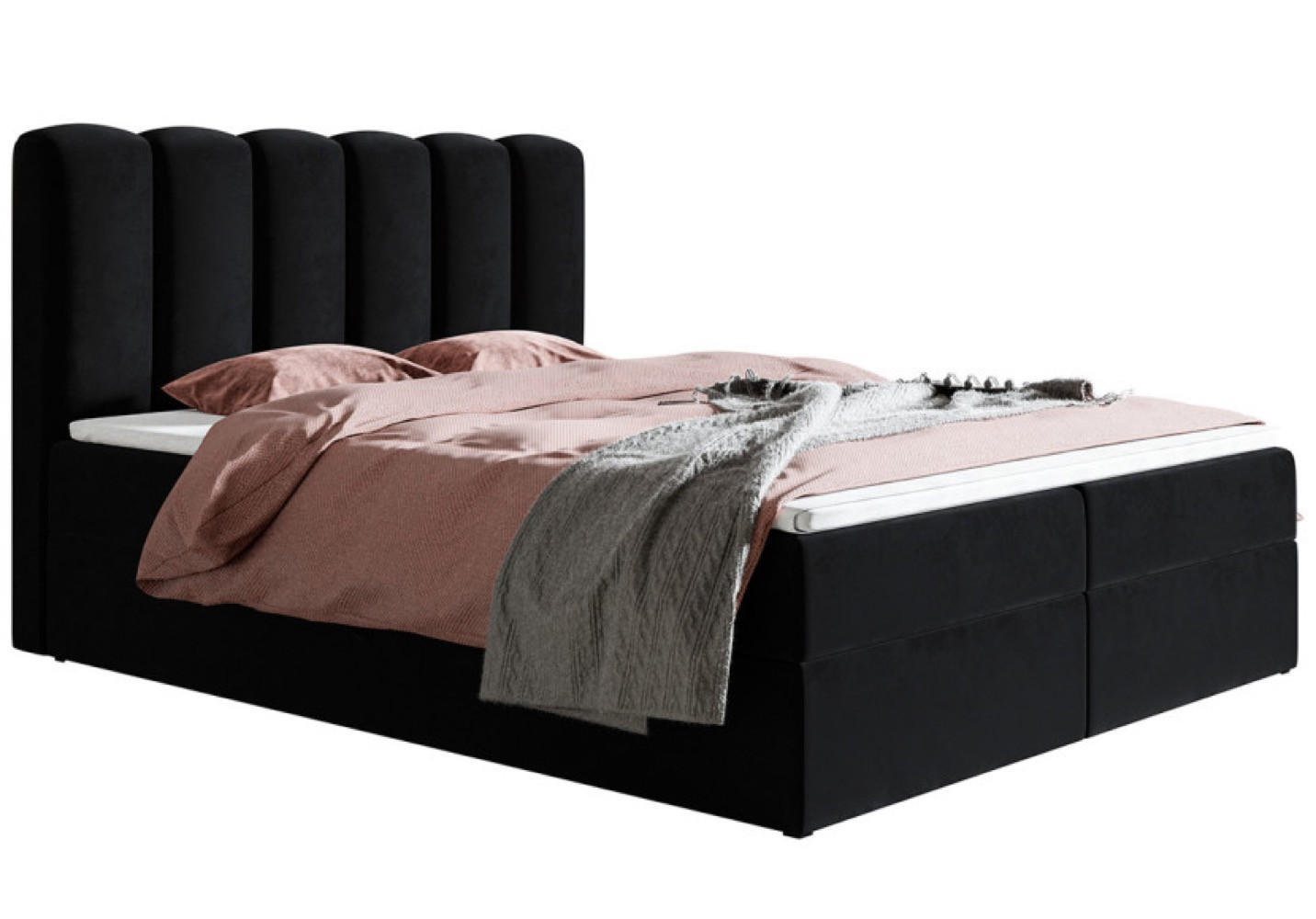 BETT Schwarz FOX 10 Mit Bettkasten Und Matratze 140x200 cm - Schwarz, Textil (140/200cm) - Sepro Meble