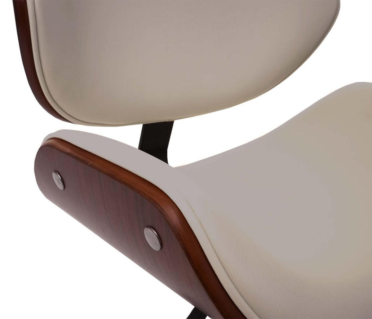 DREHSTUHL HxBxT 90x57x57cm Sitzhöhe 43cm Bugholz Walnuss-Optik drehbar höhenverstellbar Creme - Creme, Holz (57/90/57cm) - PROREGAL