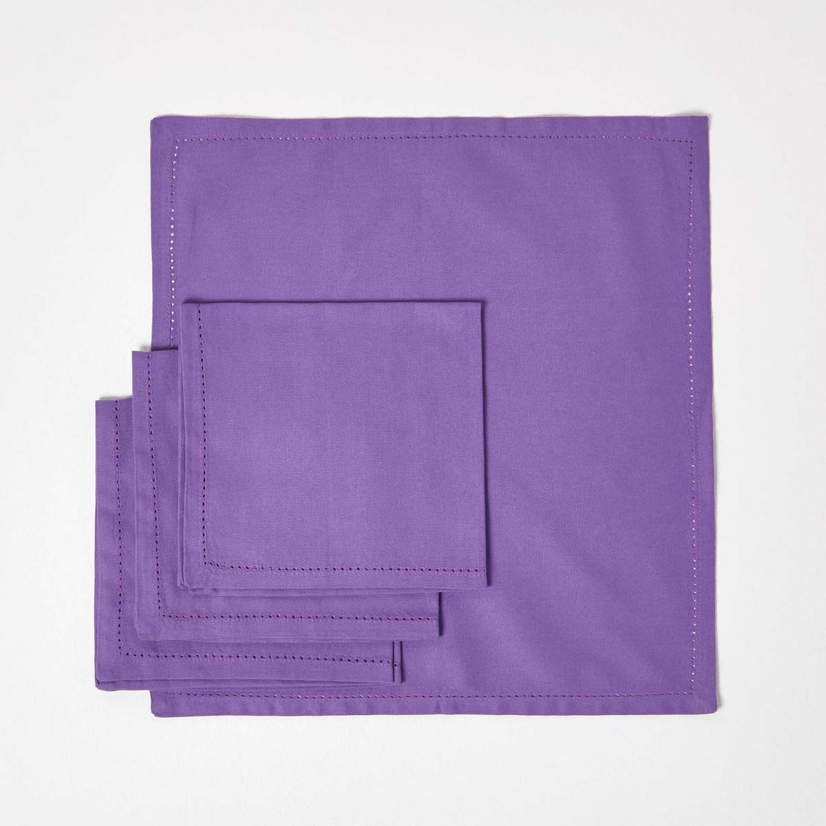 STOFFSERVIETTEN 4er-Set lila 45/45 cm, 100% Baumwolle - Lila, Textil (45/45cm) - Homescapes