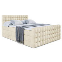 BOXSPRINGBETT VIONE-Z KING - 200 x 200 - H3/H4 - Beige - Beige, Holzwerkstoff (200/200cm) - ALTDECOR