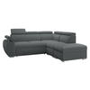 ECKSOFA Boston 2RR1P, Seite: Rechts 2R+R+1P(65)+PUFAP - Silberfarben/Grau, Holz/Textil (260/230cm) - MIRJAN24